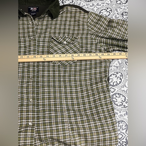 Quizz Green Plaid Button-Up Shirt Jacket 100% cotton size 20 - Picture 6 of 9